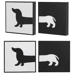 Bild Dackel, 2er Set, s/w, 15x15cm