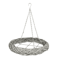 Willow wreath for hanging or standing, gray, large, approx.45cmD