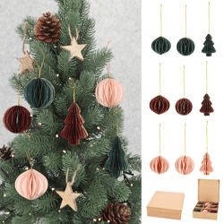 Weihnachtshänger Honeycomb in showbox, 9er Set