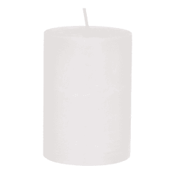 Rustic Pillar Candle, White, M, approx. 7x10 cm