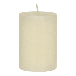 Rustic Pillar Candle, cream, M, approx. 7x10 cm