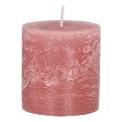 Rustic Pillar Candle, Pink, S, approx. 7x8 cm