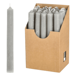 Stabkerze, Grau, Rustic, 20 Stk im Display, 20cmH