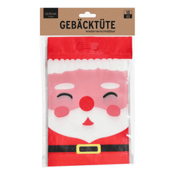 XMAS Cookie Bag, Set of 10, Santa, Resealable