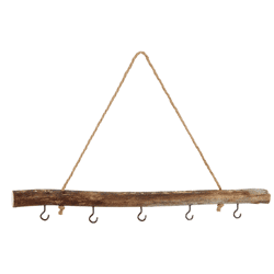 Deko Holz Stange Deluxe mit Haken,ca.50cm