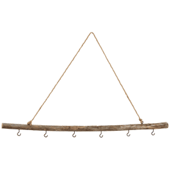 Deko Holz Stange Deluxe mit Haken, gr., ca.80cm