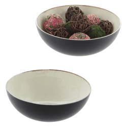 Decorative bowl, round, antique cream/black, S, approx.20cmD