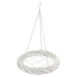 Willow wreath for hanging or displaying, white, small, approx. 35 cm in diameter
