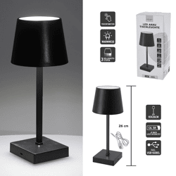 LED Tischleuchte, USB, schwarz, S, ca. 26cm