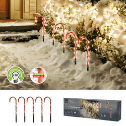 LED candy canes, 5 pieces, OUTDOOR, approx. 47cmH