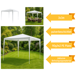 Pavillon, basic, weiß, 3x3m