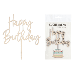 Kuchendeko, Cake Topper, Happy Birthday, ca.16cmH