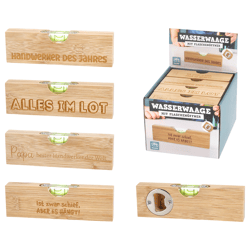 Spirit level with bottle opener and slogan, 4/s, 15 x 4.4 cm