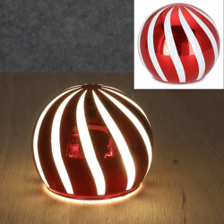 LED Kugel zum Stellen, S, rot/weiß, 10cmD