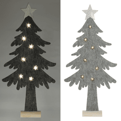 LED Christmas tree felt standing gray 67cm  