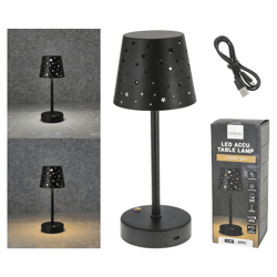 LED Tischleuchte, Sterne, schwarz, USB, ca. 28cmH 