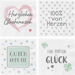 Servietten, Sprüche Bunt, 4/s, 20er Pack