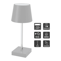 LED Tischleuchte, USB, hellgrau, S, ca. 26cmH