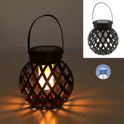 LED solar lantern, round, Flame, approx. 15cm