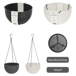 Blumenampel, Rattan, 2/s, ca. 23cmD