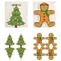 Servietten, Silhouette, Xmas, 12er Pack, 2/s