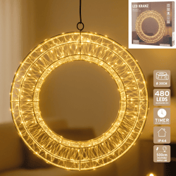 LED Kranz, silber, 480LEDs, OUTDOOR, ca. 30cmD