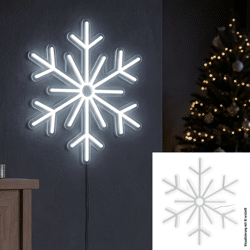 LED Neon Schneeflocke, ca. 37cmH