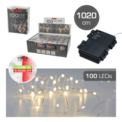 Micro Outdoor String Lights, 100 LEDs, Timer, 1020 cm