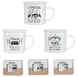 Enamel mug, camping, approx. 9 cm H, 3/s