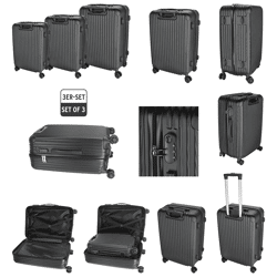 Kofferset A036 3tlg Schwarz