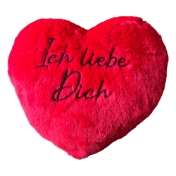 Herzkissen rot, Ich Liebe Dich, M, ca. 30cm