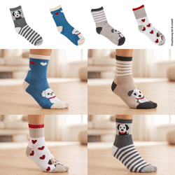 Damen Socken Hund, 4/s