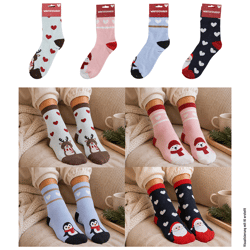 Damen Socken Weihnachten Herz, 4/s
