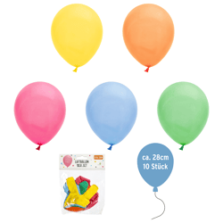 Luftballons, 28cm, 5 Farben, 10er Pack