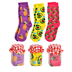 Canned Fruit Socks, 3 pairs, Sizes 36–41