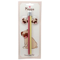 Mopps der Mops Hund 2er-Set PVC-Charm-Bleistifte (pro Stück) 